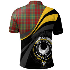 Clan Leask Tartan Polo Shirt - Royal Coat Of Arms Style UJ58 Leask Tartan Tartan Polo