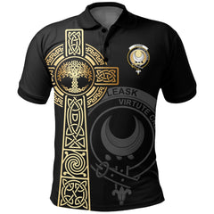 Clan Leask Clan Unisex Polo Shirt - Celtic Tree Of Life VU58 Leask Tartan Tartan Polo