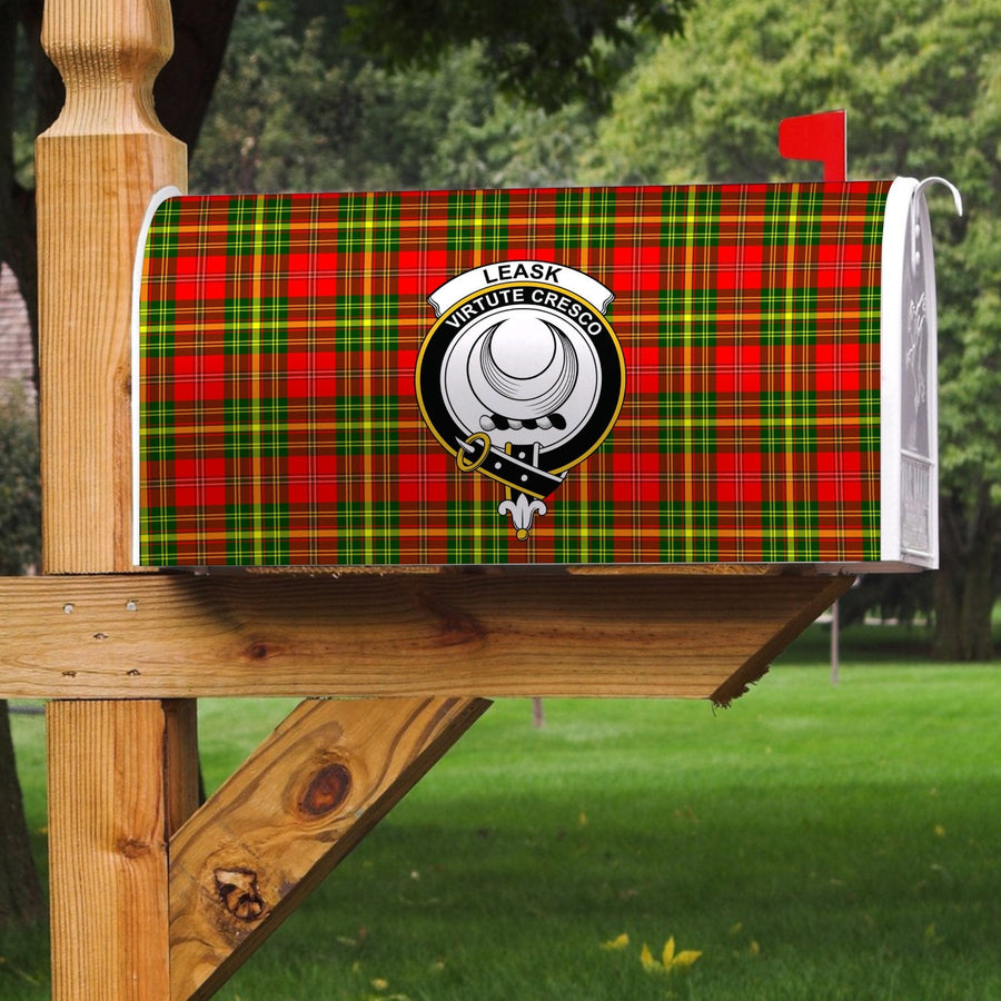 Clan Leask Tartan Crest Mailbox