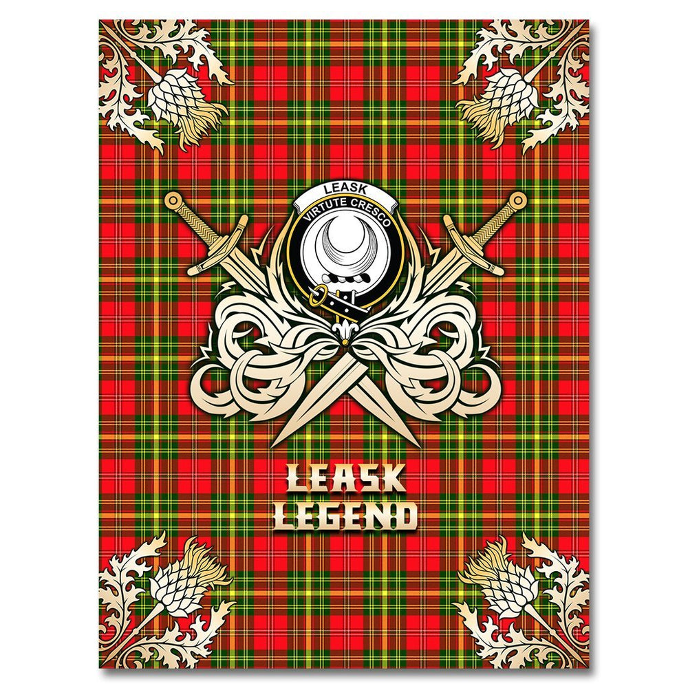 Clan Leask Tartan Gold Courage Symbol Blanket VP27 Clan Leask Tartan Today