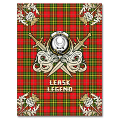 Clan Leask Tartan Gold Courage Symbol Blanket VP27 Clan Leask Tartan Today