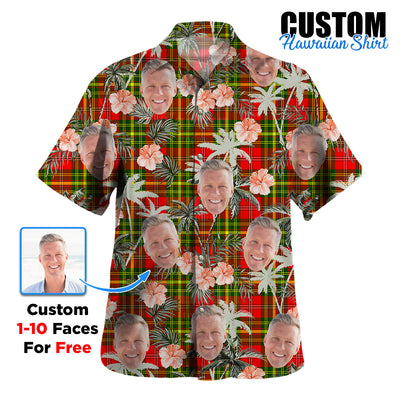 Clan Leask Tartan Custom Face Hawaiian Shirt – Unisex Gift for Family Members, Summer Party