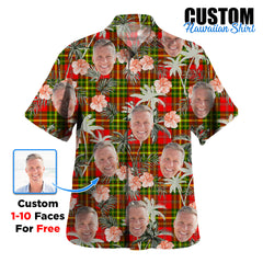 Clan Leask Tartan Custom Face Hawaiian Shirt – Unisex Gift for Family Members, Summer Party XF32 Leask Tartan Tartan Hawaii Shirt