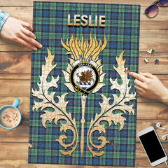 Clan Leslie Hunting Ancient Tartan Crest Thistle Jigsaw Puzzles Gift For Family FJ13 Clan Leslie Tartan Today