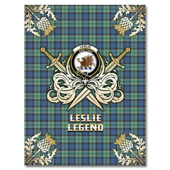 Clan Leslie Hunting Ancient Tartan Gold Courage Symbol Blanket GA78 Clan Leslie Tartan Today