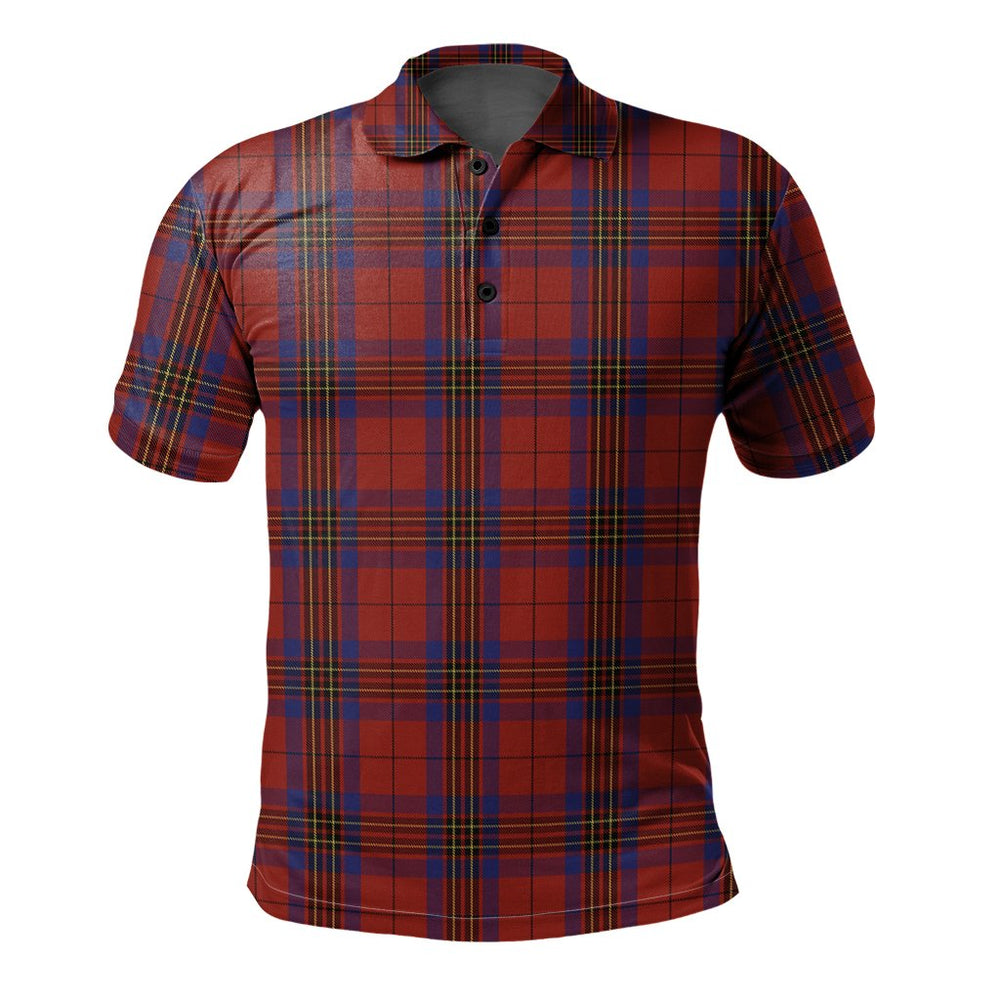 Clan Leslie Red Tartan Polo Shirt IJ15 Leslie Red Tartan Tartan Polo