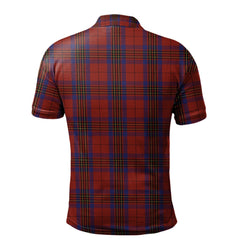 Clan Leslie Red Tartan Polo Shirt IJ15 Leslie Red Tartan Tartan Polo