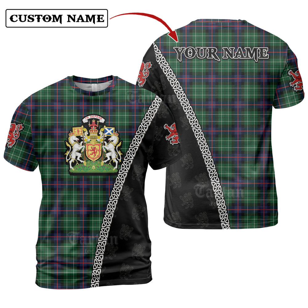 Leslie Hunting Tartan Shirt with Scotland Coat of Arms & Custom Name KS11