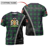 Leslie Hunting Tartan Shirt with Scotland Coat of Arms & Custom Name KS11