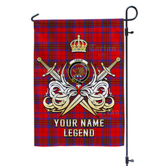 Custom Name Clan Leslie Modern Tartan Garden Flag with Clan Crest and the Golden Sword of Courageous Legacy KS87