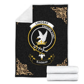 Clan Lindsay Crest Tartan Premium Blanket Black QO63 Clan Lindsay Tartan Today