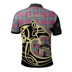 Clan Lindsay Ancient Tartan Polo Shirt Viking Wolf AE26 Lindsay Ancient Tartan Tartan Polo