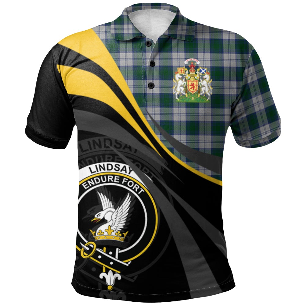 Clan Lindsay Dress Tartan Polo Shirt - Royal Coat Of Arms Style RD21 Lindsay Dress Tartan Tartan Polo