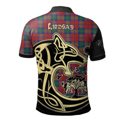 Clan Lindsay Modern Tartan Polo Shirt Viking Wolf TU61 Lindsay Modern Tartan Tartan Polo