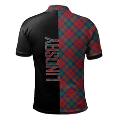 Clan Lindsay Modern Tartan Polo Shirt Half of Me - Cross Style LQ98 Lindsay Modern Tartan Tartan Polo