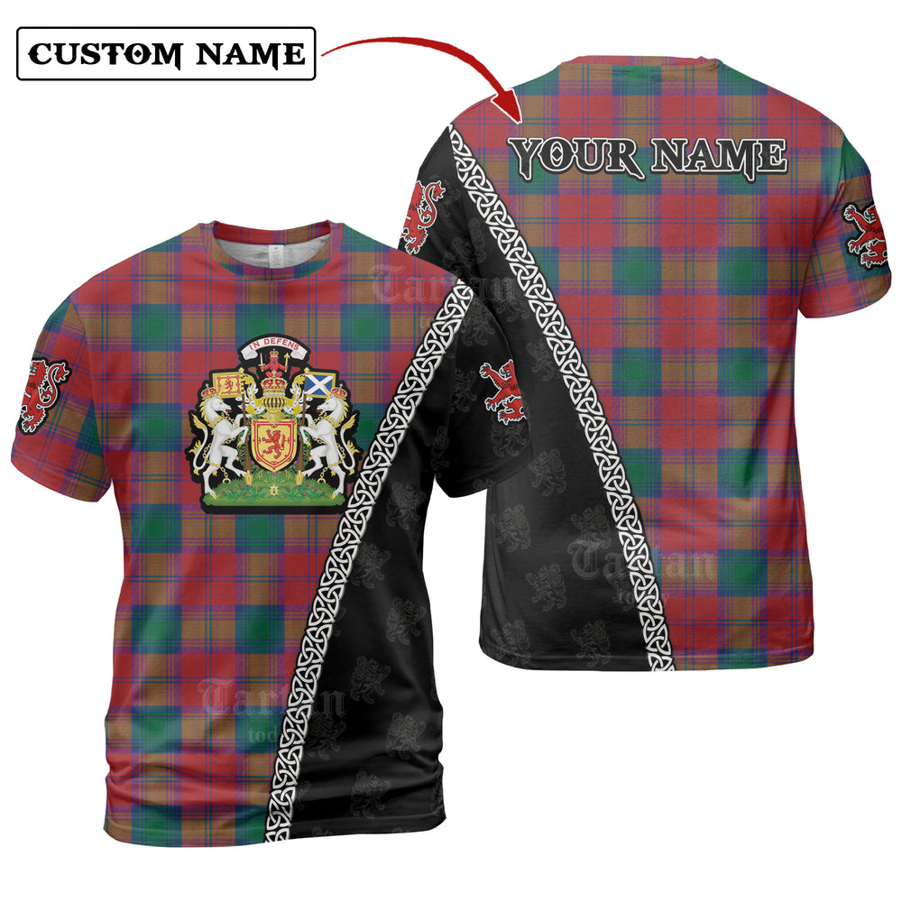 Lindsay Modern Tartan Shirt with Scotland Coat of Arms & Custom Name UG23