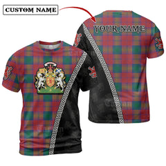 Lindsay Modern Tartan Shirt with Scotland Coat of Arms & Custom Name UG23