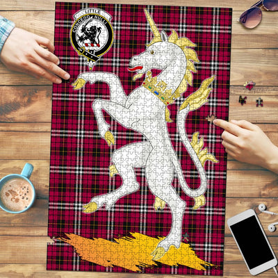 Clan Little Tartan Crest Unicorn Scotland Jigsaw Puzzles Gift For Family
