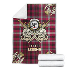 Clan Little Tartan Gold Courage Symbol Blanket NS33 Clan Little Tartan Today