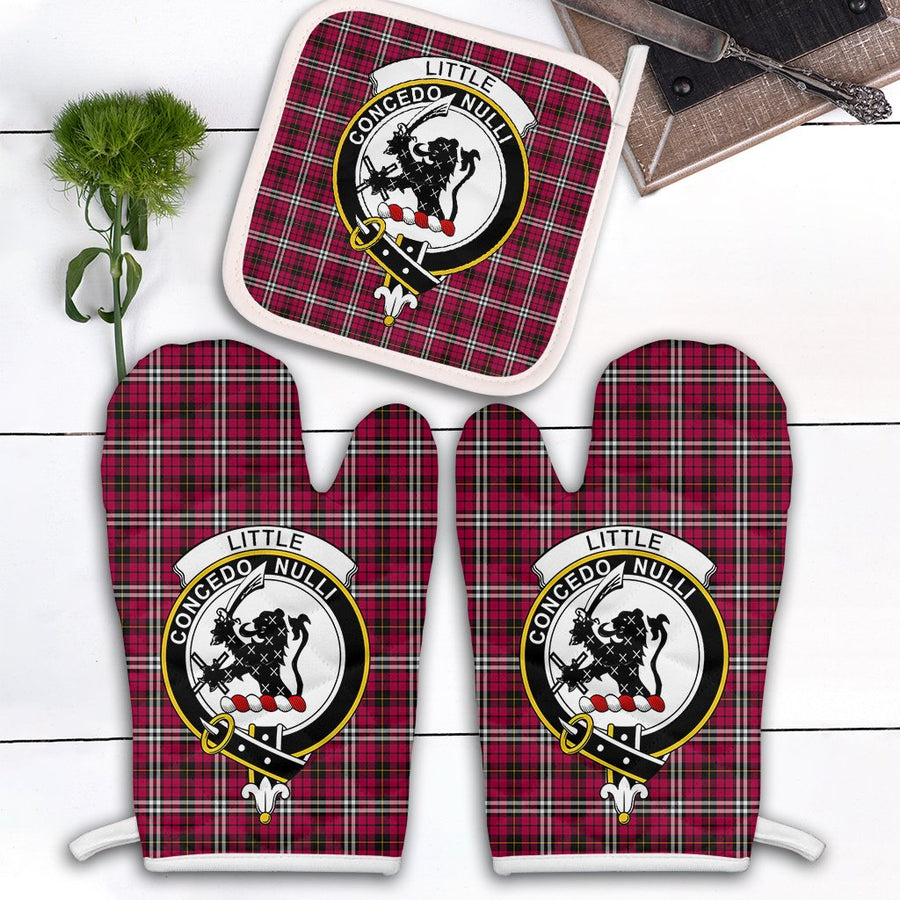 Clan Little Tartan Crest Oven Mitt And Pot Holder (2 Oven Mitts + 1 Pot Holder)