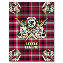 Clan Little Tartan Gold Courage Symbol Blanket NS33 Clan Little Tartan Today