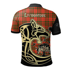 Clan Livingstone Modern Tartan Polo Shirt Viking Wolf DL71 Livingstone Modern Tartan Tartan Polo