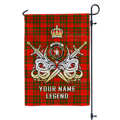 Custom Name Clan Livingstone Modern Tartan Garden Flag with Clan Crest and the Golden Sword of Courageous Legacy RM65