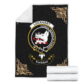 Clan Lockhart Crest Tartan Premium Blanket Black LI71 Clan Lockhart Tartan Today