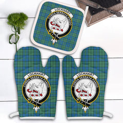 Clan Lockhart Tartan Crest Oven Mitt And Pot Holder (2 Oven Mitts + 1 Pot Holder) IT69 Clan Lockhart Tartan Today