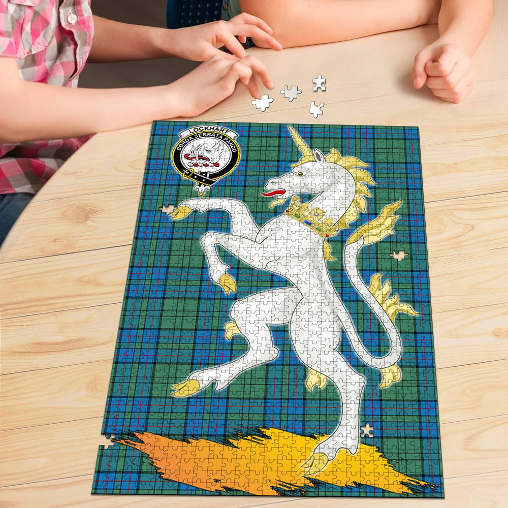 Clan Lockhart Tartan Crest Unicorn Scotland Jigsaw Puzzles Gift For Family JE92 Clan Lockhart Tartan Today