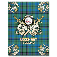 Clan Lockhart Tartan Gold Courage Symbol Blanket FA70 Clan Lockhart Tartan Today