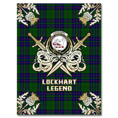 Clan Lockhart Modern Tartan Gold Courage Symbol Blanket IL89 Clan Lockhart Tartan Today