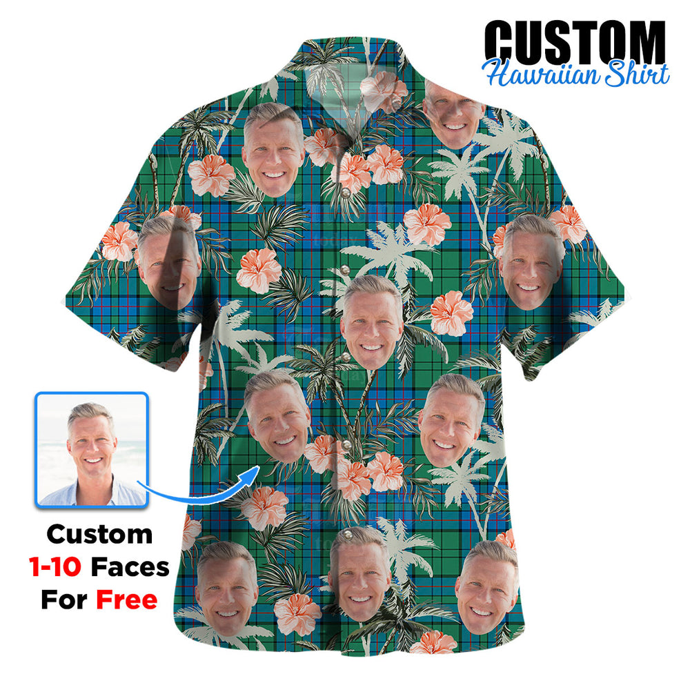 Clan Lockhart Tartan Custom Face Hawaiian Shirt – Unisex Gift for Family Members, Summer Party TD52 Lockhart Tartan Tartan Hawaii Shirt