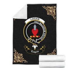Clan Logan Crest Tartan Premium Blanket Black QZ36 Clan Logan Tartan Today