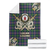 Clan Logan Ancient Tartan Gold Courage Symbol Blanket KF12 Clan Logan Tartan Today