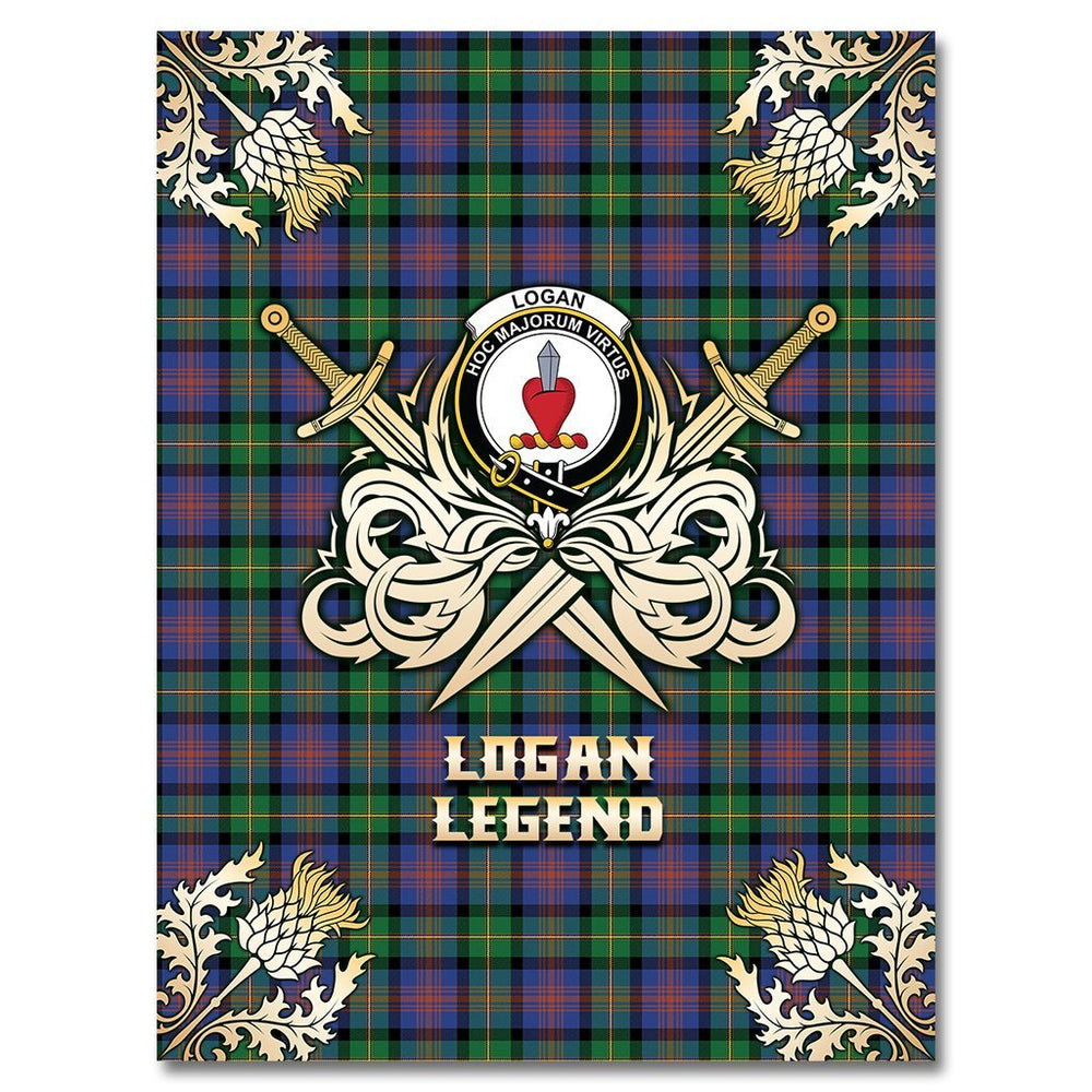 Clan Logan Ancient Tartan Gold Courage Symbol Blanket KF12 Clan Logan Tartan Today