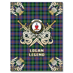 Clan Logan Ancient Tartan Gold Courage Symbol Blanket KF12 Clan Logan Tartan Today