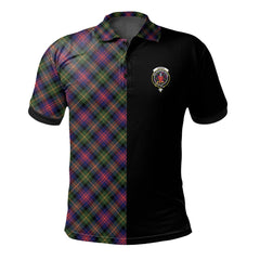 Clan Logan Modern Tartan Polo Shirt Half of Me - Cross Style TG88 Logan Modern Tartan Tartan Polo