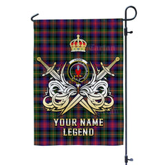 Custom Name Clan Logan Modern Tartan Garden Flag with Clan Crest and the Golden Sword of Courageous Legacy MU43
