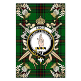 Clan Logie Tartan Crest Black Garden Flag - Gold Thistle VN94 Clan Logie Tartan Today