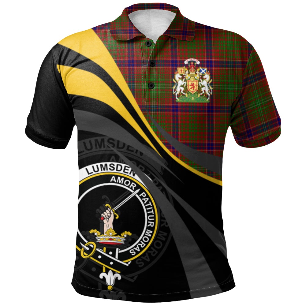 Clan Lumsden Tartan Polo Shirt - Royal Coat Of Arms Style ZH61 Lumsden Tartan Tartan Polo