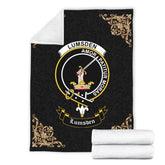 Clan Lumsden Crest Tartan Premium Blanket Black XR55 Clan Lumsden Tartan Today