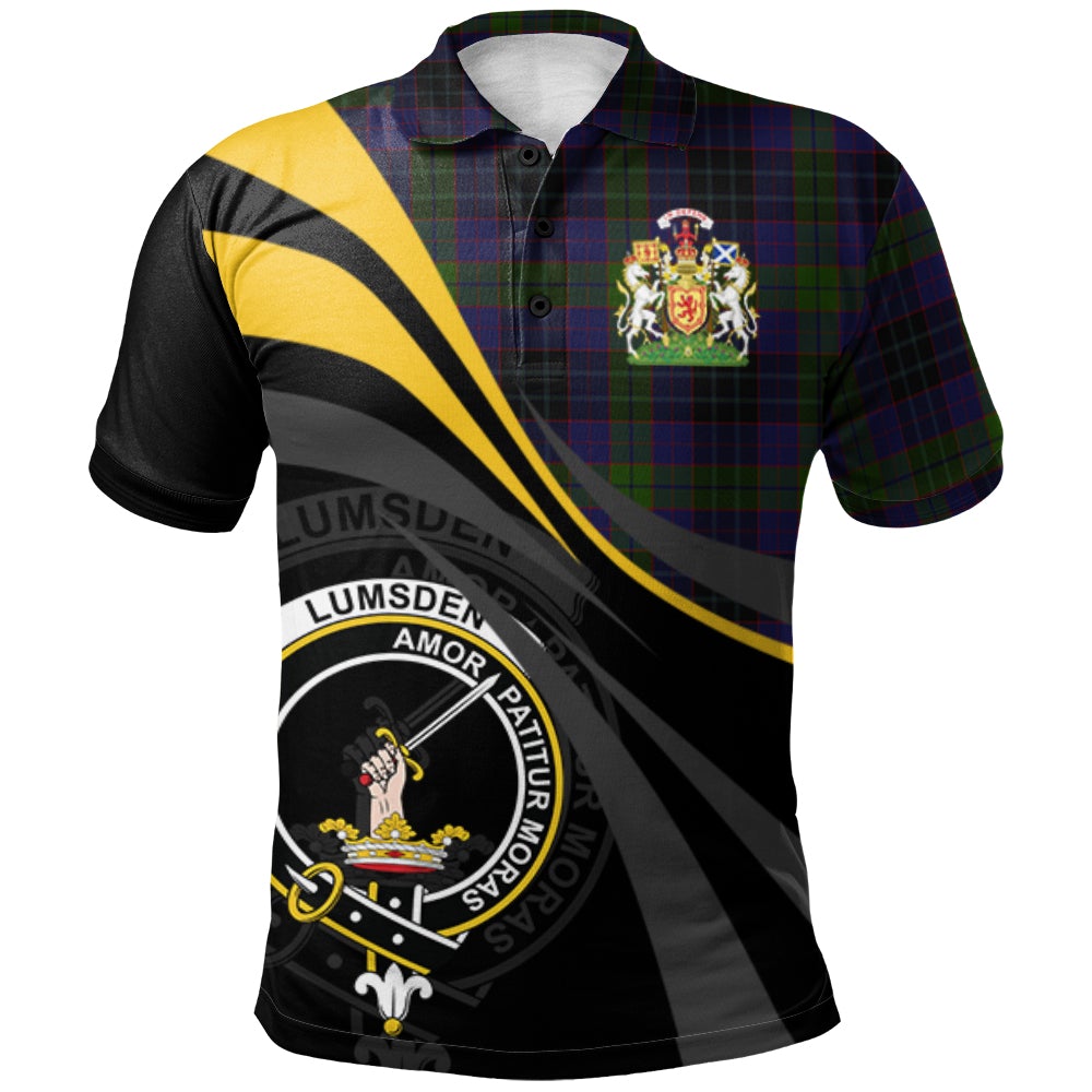 Clan Lumsden Hunting Tartan Polo Shirt - Royal Coat Of Arms Style BO43 Lumsden Hunting Tartan Tartan Polo