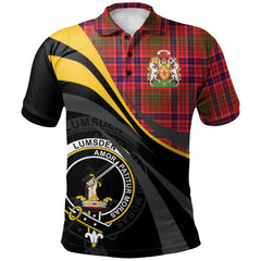 Clan Lumsden Modern Tartan Polo Shirt - Royal Coat Of Arms Style QI85 Lumsden Modern Tartan Tartan Polo
