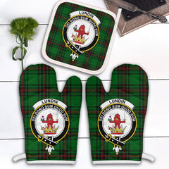 Clan Lundin Tartan Crest Oven Mitt And Pot Holder (2 Oven Mitts + 1 Pot Holder) CJ55 Clan Lundin Tartan Today