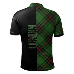 Clan Lundin Tartan Polo Shirt Half of Me - Cross Style JR45 Lundin Tartan Tartan Polo