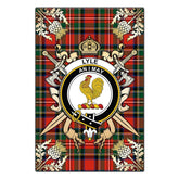 Clan Lyle Tartan Crest Black Garden Flag - Gold Thistle RU43 Clan Lyle Tartan Today