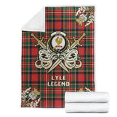 Clan Lyle Tartan Gold Courage Symbol Blanket EF85 Clan Lyle Tartan Today