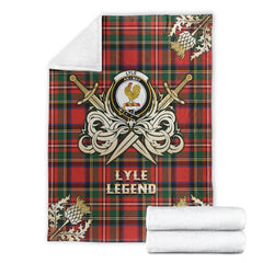 Clan Lyle Tartan Gold Courage Symbol Blanket EF85 Clan Lyle Tartan Today