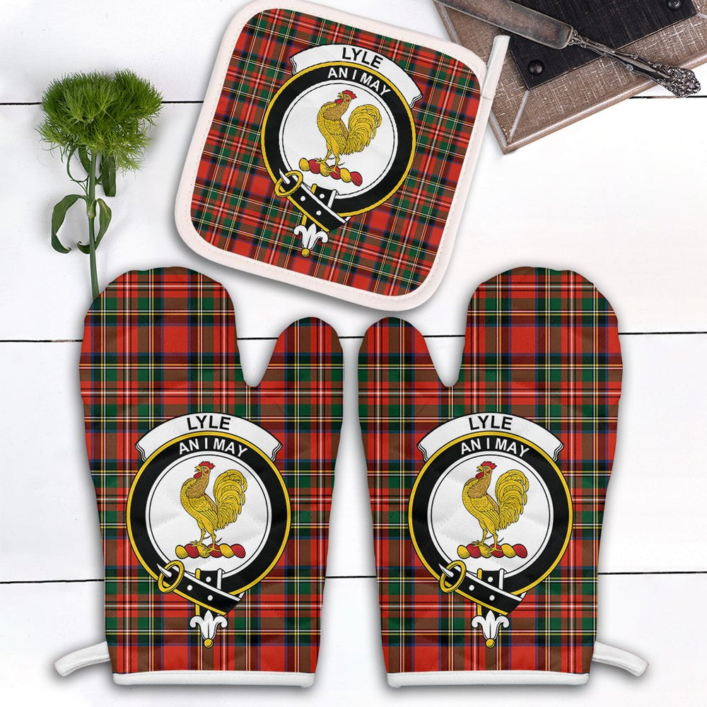 Clan Lyle Tartan Crest Oven Mitt And Pot Holder (2 Oven Mitts + 1 Pot Holder) MB10 Clan Lyle Tartan Today